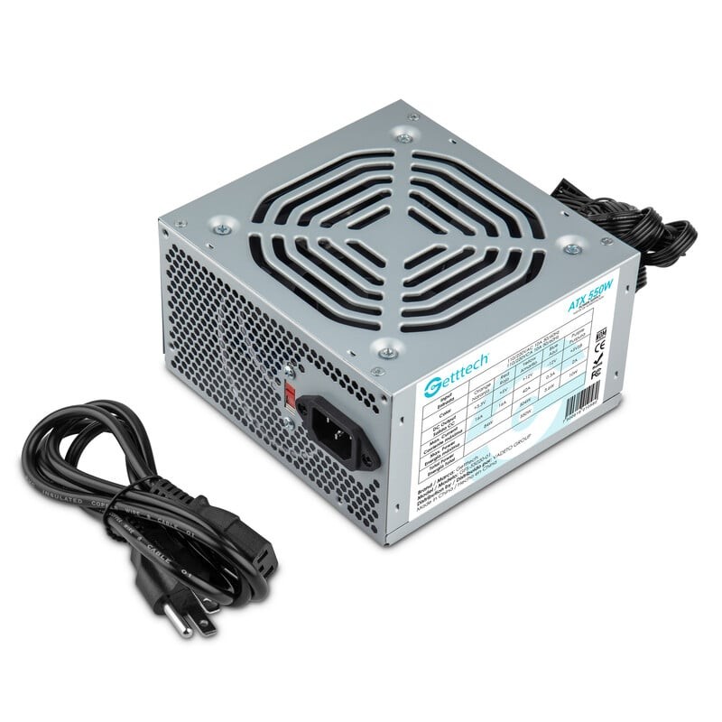 Fuente De Poder Getttech 550w Atx 12v/sata X2/molex X2/cab Corr 1.2 Mt