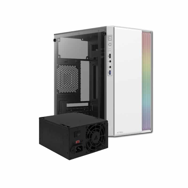 Gabinete Acteck Fusion Ii M-atx Fuente Atx500w Usb3.0 Blanco Ac-935760
