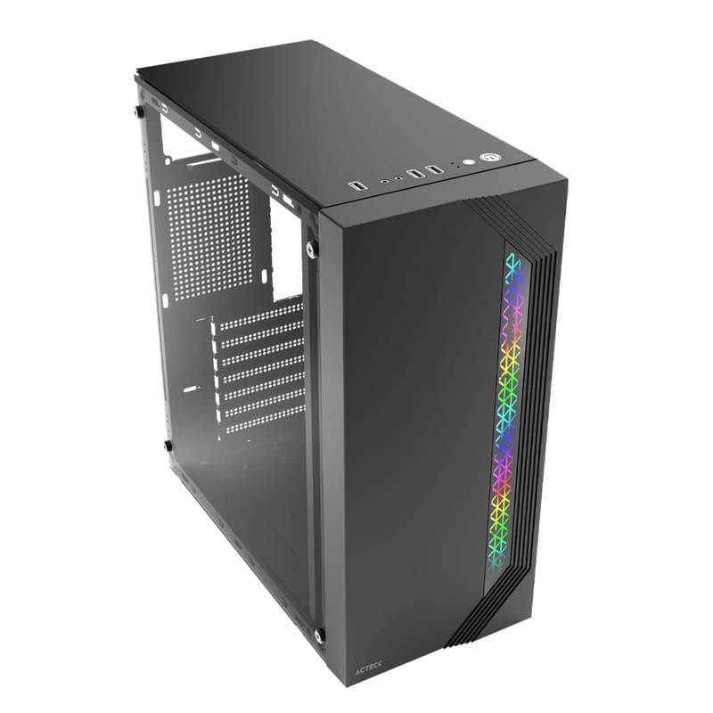 Gabinete Media Torre Viken/atx 500w/panel Izq Cristal/negro Ac-935692