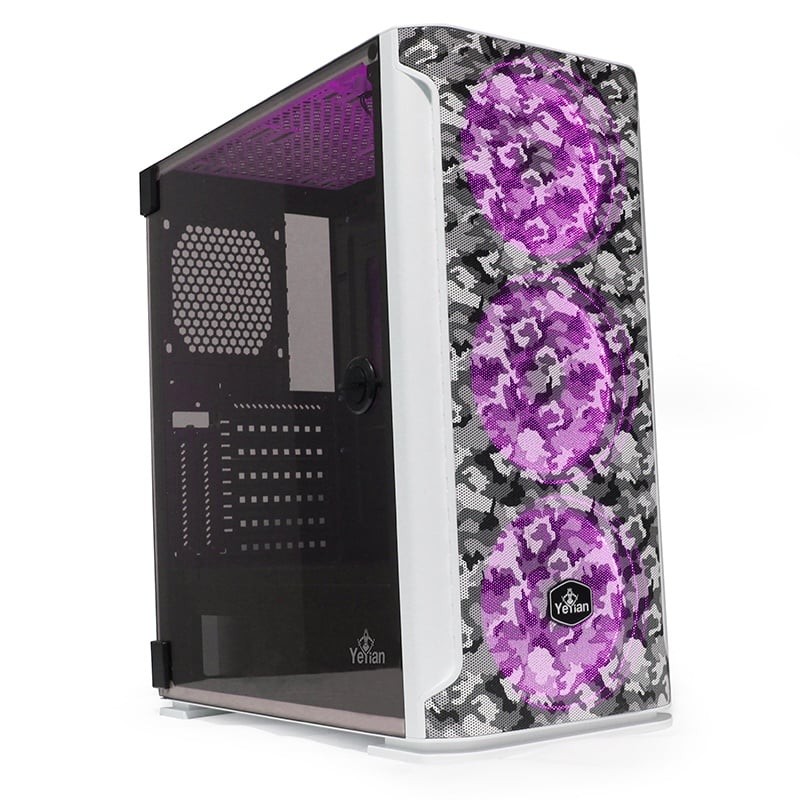 Gabinete Yeyian Ygh-49704 Hollow 2500 Atx/3vent/ Argb/mesh/usb/blanc