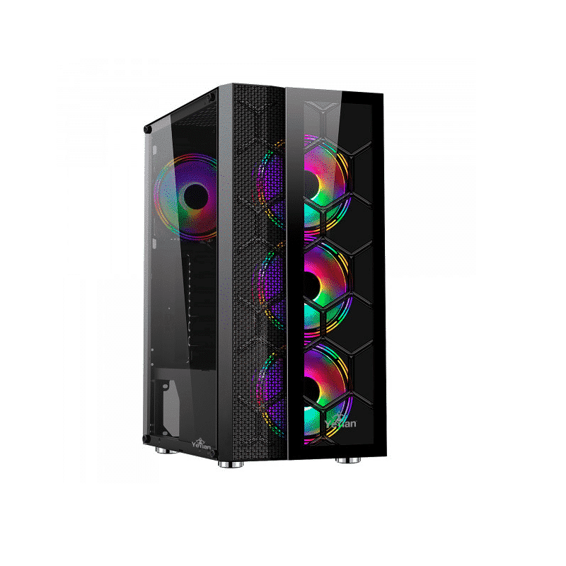 Gabinete Yeyian Gamer Ych-7s3v-01bk Rapture2500cristempl/3ven/atx/arg
