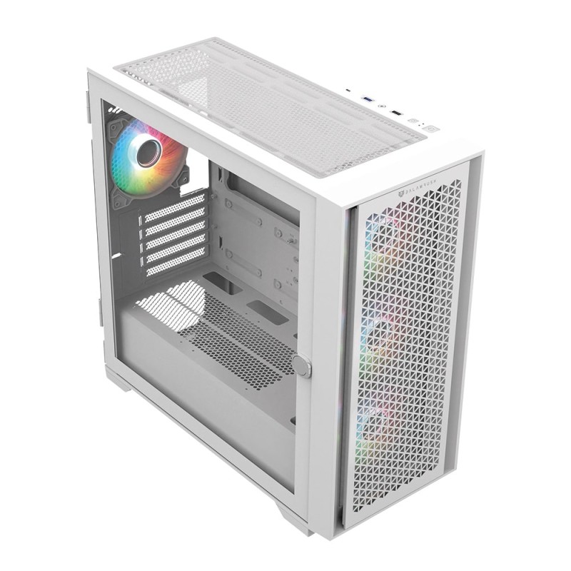 Gabinete Balam Rush Media Torre Carbono Twin 8000b Usb 3.0 4 Vent Argb Blanco (br-938785)