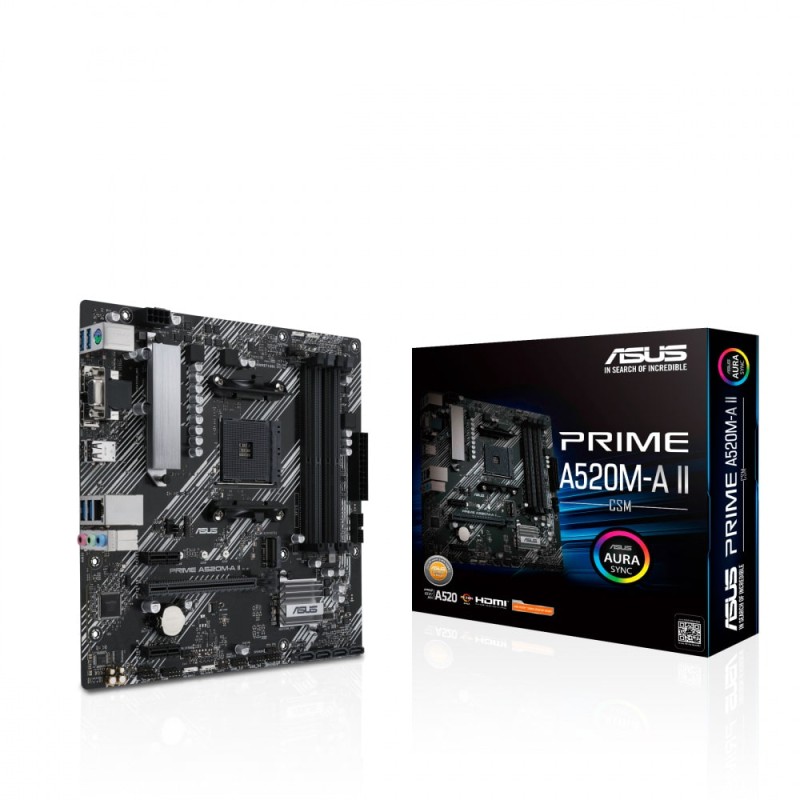 Tarjeta Madre Asus Prime A520m-a Ii/csm Amd Ryzen Am4 Ddr4 Dp/hdmi M.2
