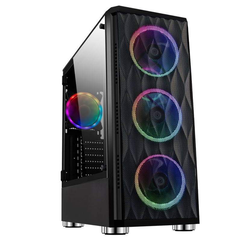 Gabinete     Gamer Balam Rush Skydron Gt995 Tower E-atx – Atx, Micro Atx Y Mini Itx Cristal Templado Usb 3.0 4 Vent