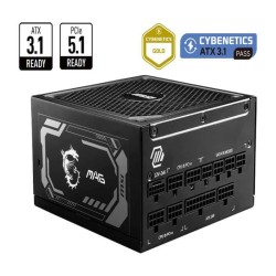 Fuente De Poder Msi Mag A1250gl Pcie5 1250w 80 Plus Gold Full Modular