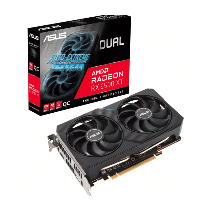 (ed)tarjeta De Video Asus Dual-rx6500xt-o4g 4gb Ddr6 Hdmi/dp