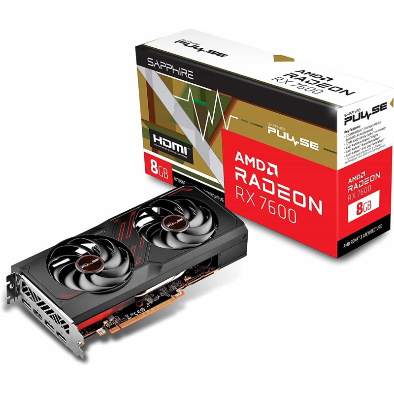 Tarjeta De Video Sapphire Pulse Rx7600 Gaming Oc 8g Gddr6 11324-01-20g
