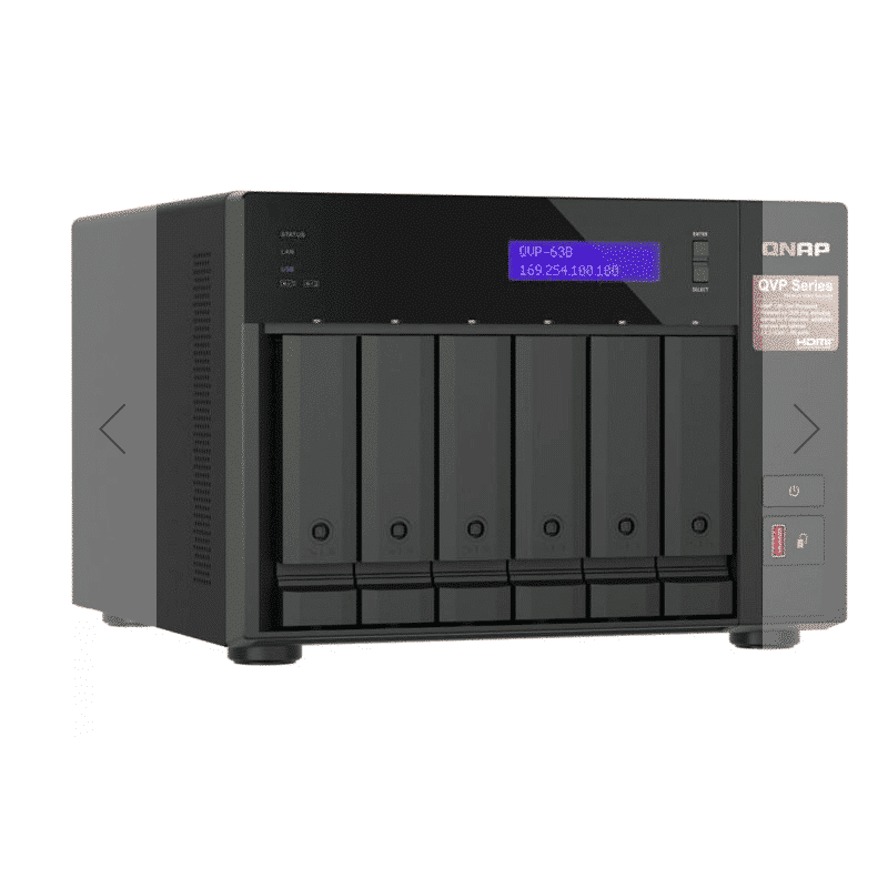 Qnap-nvr 6 Bahias 8canales Vms Integrado Vigilancia Iphdmi(qvp-63b-us)